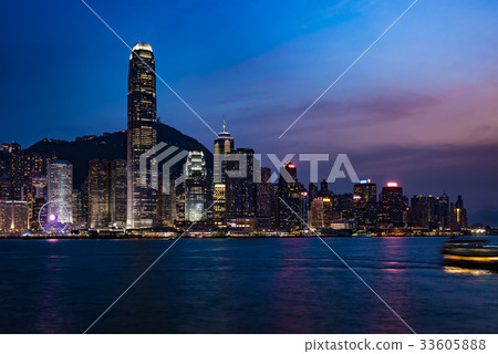 Hong Kong Night View Magic Hour 33605888