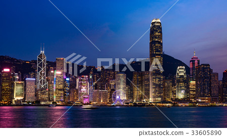 Hong Kong Night View Magic Hour 33605890