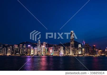 Hong Kong Night View Magic Hour 33605914