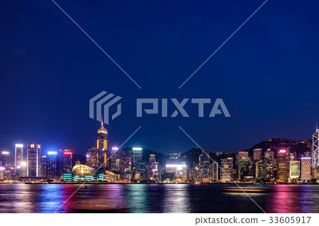 Hong Kong Night View Magic Hour 33605917