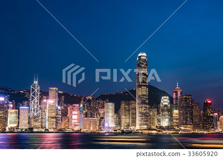 Hong Kong Night View Magic Hour 33605920