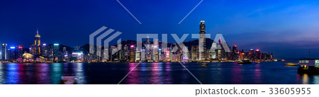 沒有全景標誌的香港夜景 沒有全景標誌的香港夜景 33605955