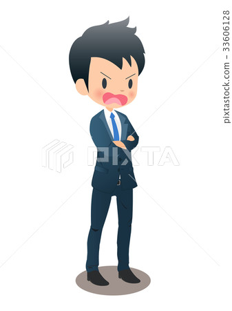 Young male businessman in suit getting angry 33606128
