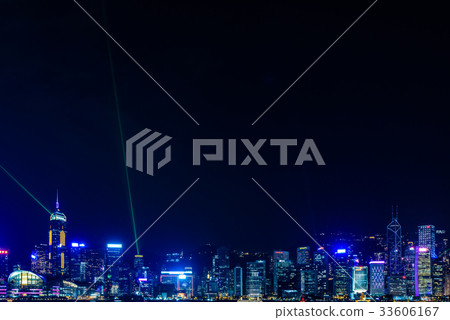 香港夜景和激光錶演 33606167