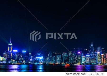 香港夜景和激光錶演 香港夜景和激光錶演 33606195