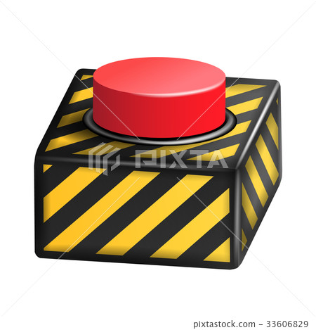 Red Panic Button Sign Vector. Red Alarm Shiny 33606829
