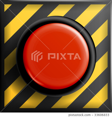 Red Panic Button Sign Vector. Red Alarm Shiny 33606833