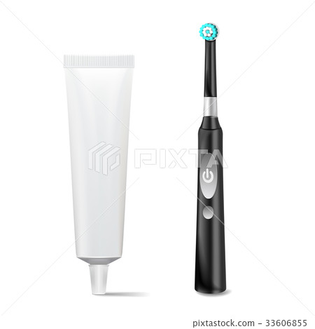 Electric Toothbrush, Toothpaste Tube Vector 33606855