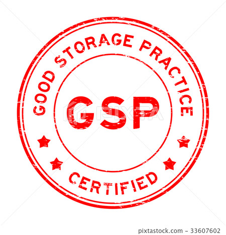 Grunge red GSP certified round rubber stamp Grunge red GSP certified round rubber stamp 33607602