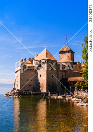Chillon castle, Lake Geneva, Montreux, Switzerland Chillon castle, Lake Geneva, Montreux, Switzerland 33608348