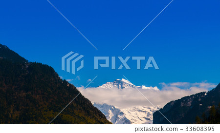 Jungfrau cover with snow, Interlaken, Switzerland 33608395