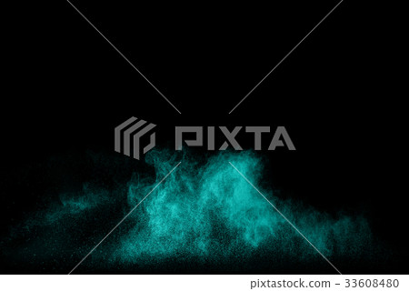 abstract  powder explosion on  black background. 33608480