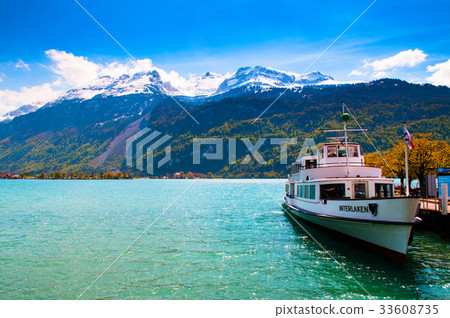 Ferry Ship in Lake Brienz Ferry Ship in Lake Brienz 33608735