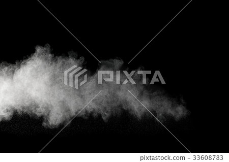 white powder cloud against dark background 33608783