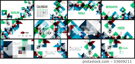 Business presentation geometric template 33609211