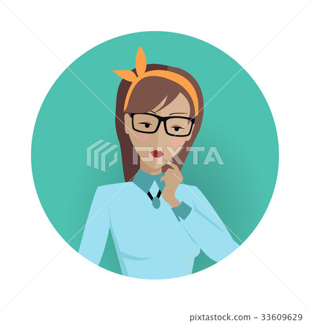 Userpic of a Business Lady. Woman at Work Icon Userpic of a Business Lady. Woman at Work Icon 33609629