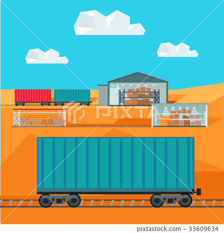 Train Worldwide Warehouse Delivering. Logistics Train Worldwide Warehouse Delivering. Logistics 33609634