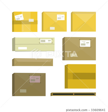 Set of Cartoon Box. 33609641