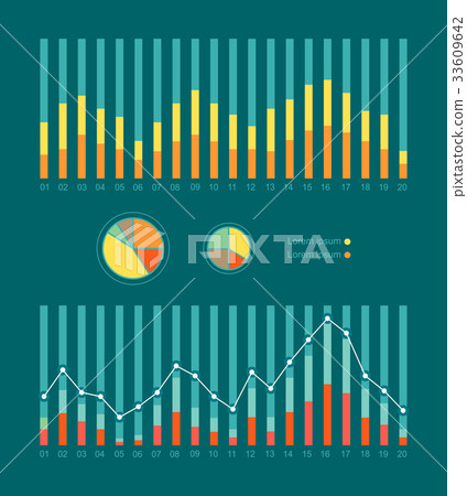 Graphs and Charts Show Weather Changing. Vector 33609642