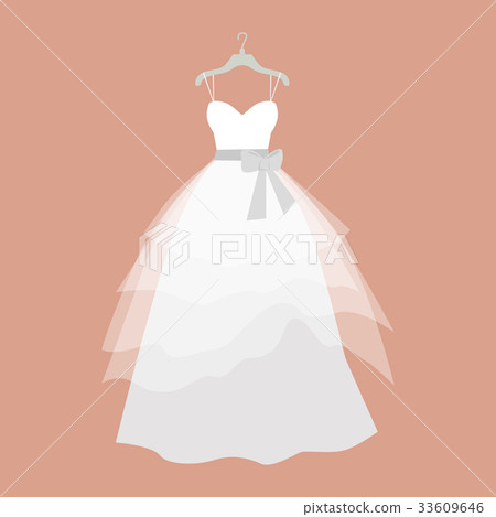 Wedding Dress Vector Illustration in Flat Design Wedding Dress Vector Illustration in Flat Design 33609646