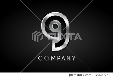 g silver metal alphabet letter icon design - Stock Illustration ...