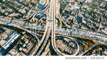 Aerial view of a massive highway intersection in 33610223