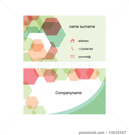 Hexagon business card design template - Stock Illustration [33610397 ...
