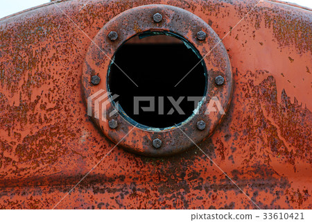 Close up background of rusty metal tank  33610421