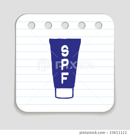 Doodle sunscreen lotion bottle icon 33611121