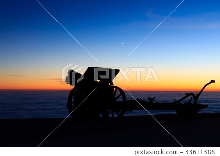 Cannon silhouette at twilight 33611388
