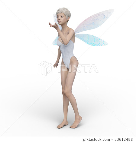 可愛的童話仙女天使perming3DCG插圖素材 33612498