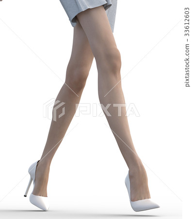 Leg care image Pretty female legs perming3DCG Illustration material 33612603