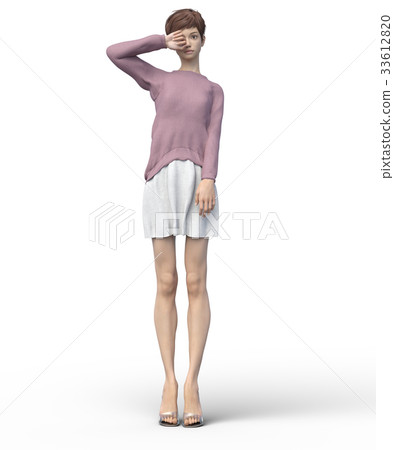 A woman with beautiful legs to pose perming3DCG Illustration material A woman with beautiful legs to pose perming3DCG Illustration material 33612820