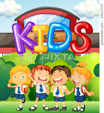 Students at school and word for kids 33613724