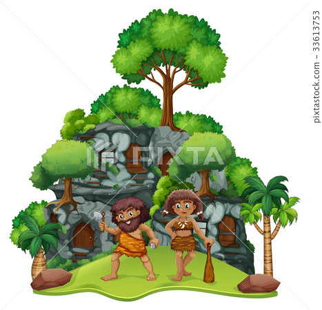 Two cavemen at home Two cavemen at home 33613753