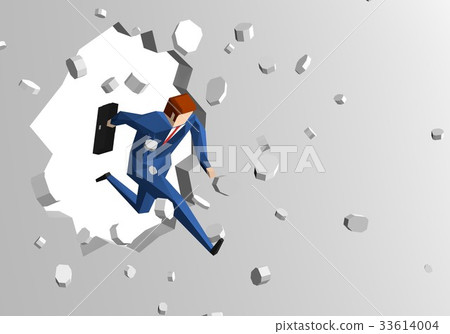 Businessman kicking a wall 33614004