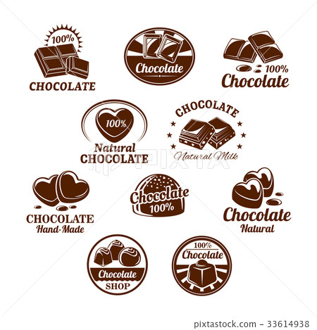 Vector icons set for chocolate desserts Vector icons set for chocolate desserts 33614938