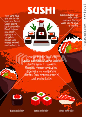 Vector poster for Japanese sushi restaurant 33614951