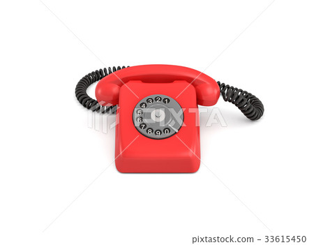 3d rendering of an old-fashioned rotary phone - Stock Illustration ...