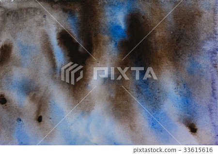 Blue brown watercolor abstract 33615616