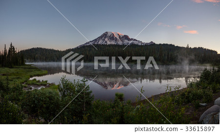Mt Rainier Wildflowers at Reflection Lakes Sunrise 33615897
