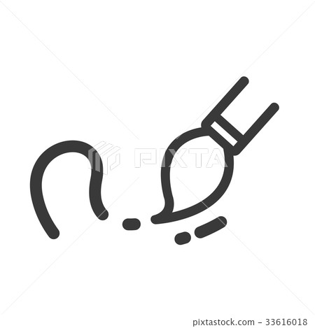 painting Stationery Office tool line icon 33616018