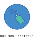 Pencil writing Stationery Office tool icon 33616647