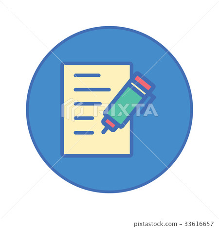 Pen And Paper Stationery Office tool icon Pen And Paper Stationery Office tool icon 33616657