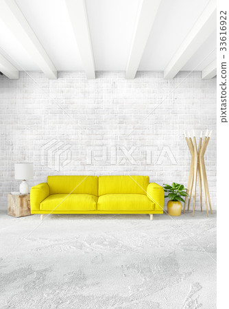 Modern loft interior bedroom or living room with Modern loft interior bedroom or living room with 33616922