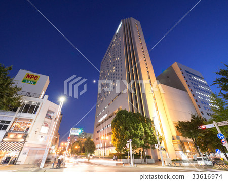 名古屋，伏見，城市景觀Hirokoji Dori Hirokoji Nakanocho交叉路口希爾頓名古屋酒店夜景 33616974