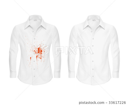 Set of vector illustrations of a white shirt with 33617226