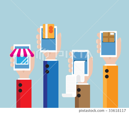 hand with mobile smartphone online business 33618117