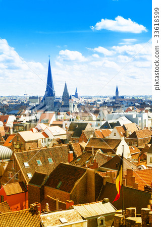 Aerial view of Ghent, Belgium 33618599