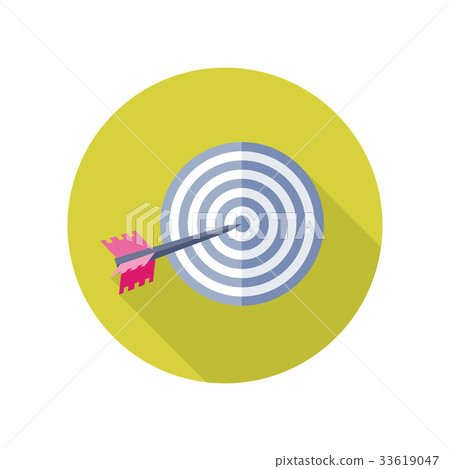 Arrow in Target Vector Icon in Flat Style Design - Stock Illustration ...